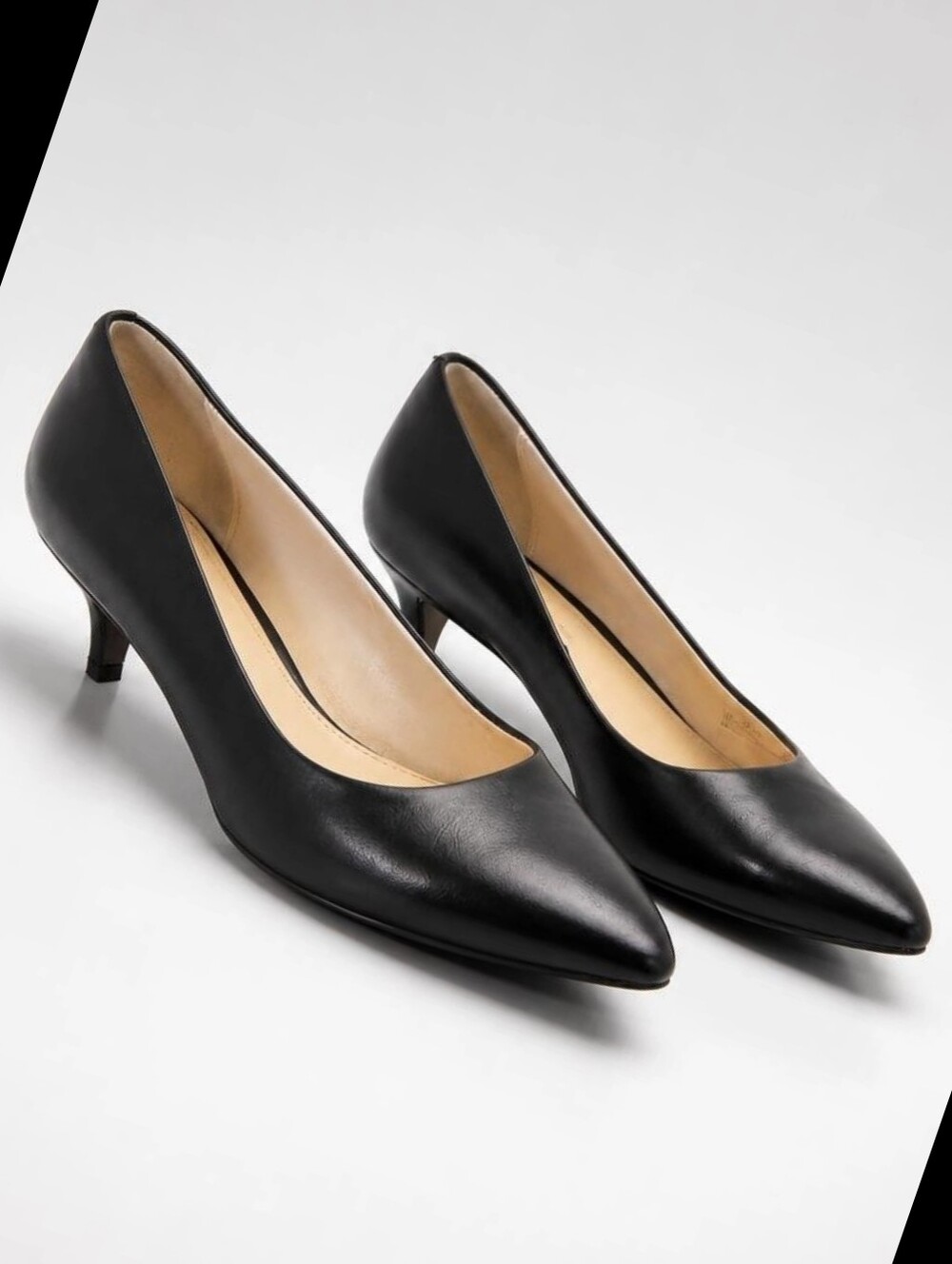Cole Haan Black Leather Grand.ØS Pointed Pumps Heels 8.5B